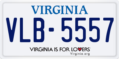 VA license plate VLB5557