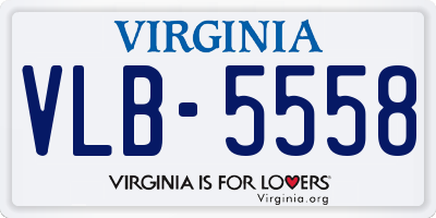 VA license plate VLB5558