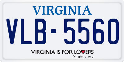 VA license plate VLB5560
