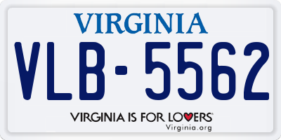 VA license plate VLB5562