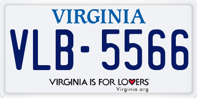 VA license plate VLB5566