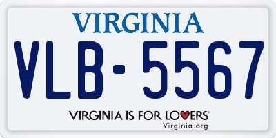 VA license plate VLB5567