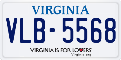 VA license plate VLB5568