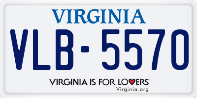 VA license plate VLB5570