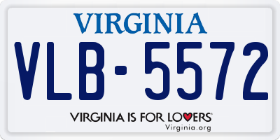 VA license plate VLB5572