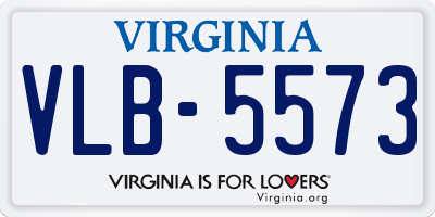 VA license plate VLB5573