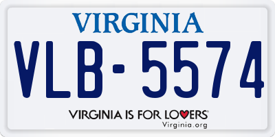 VA license plate VLB5574