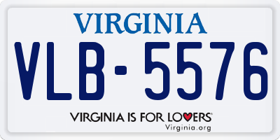 VA license plate VLB5576
