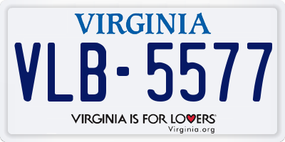 VA license plate VLB5577
