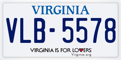 VA license plate VLB5578