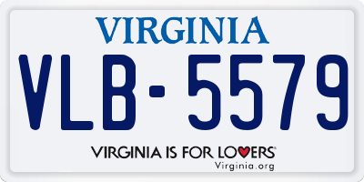 VA license plate VLB5579