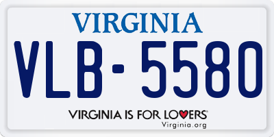 VA license plate VLB5580