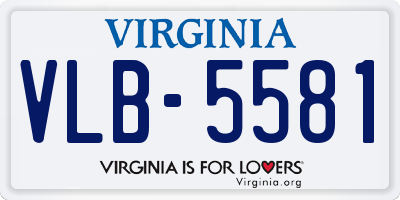 VA license plate VLB5581
