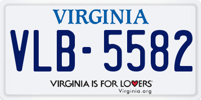 VA license plate VLB5582