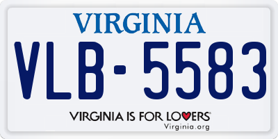 VA license plate VLB5583
