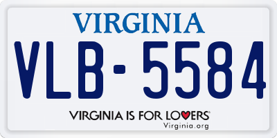 VA license plate VLB5584