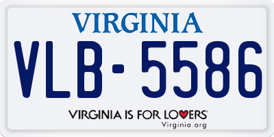 VA license plate VLB5586
