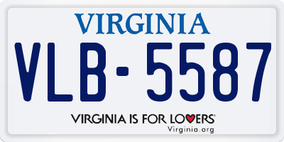 VA license plate VLB5587
