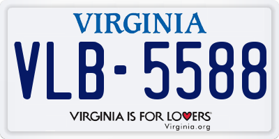 VA license plate VLB5588