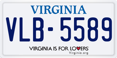 VA license plate VLB5589