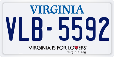 VA license plate VLB5592