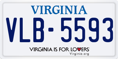 VA license plate VLB5593