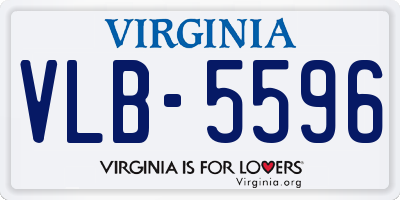 VA license plate VLB5596