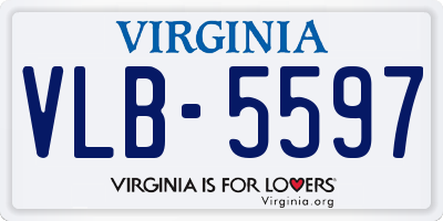 VA license plate VLB5597