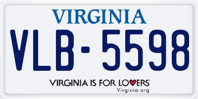 VA license plate VLB5598