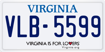 VA license plate VLB5599