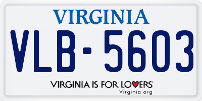 VA license plate VLB5603