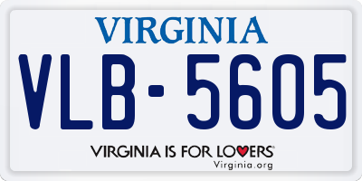 VA license plate VLB5605