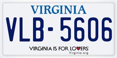 VA license plate VLB5606