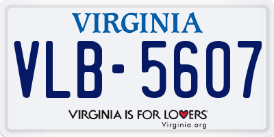 VA license plate VLB5607