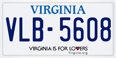 VA license plate VLB5608