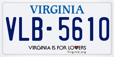 VA license plate VLB5610