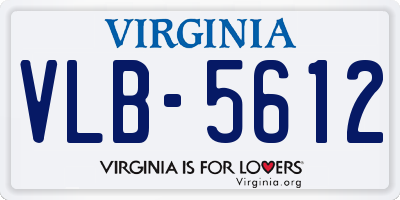VA license plate VLB5612