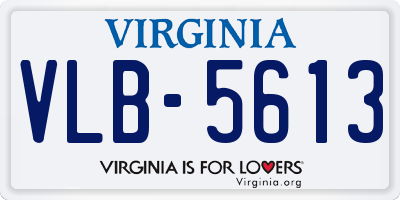 VA license plate VLB5613