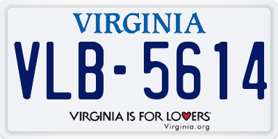 VA license plate VLB5614