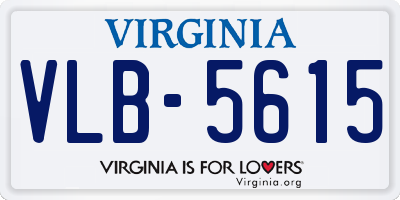 VA license plate VLB5615