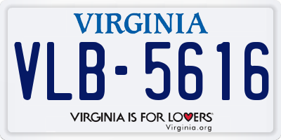 VA license plate VLB5616
