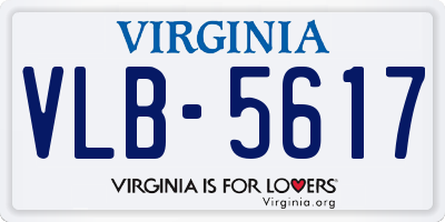 VA license plate VLB5617