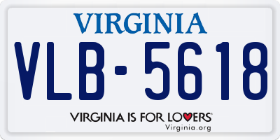 VA license plate VLB5618