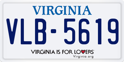 VA license plate VLB5619