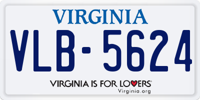 VA license plate VLB5624