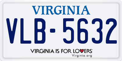 VA license plate VLB5632
