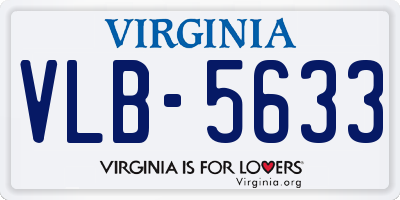 VA license plate VLB5633