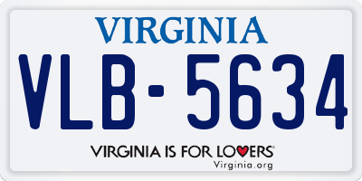 VA license plate VLB5634