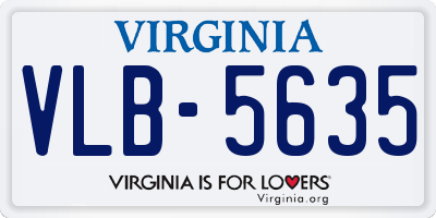 VA license plate VLB5635