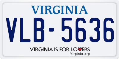 VA license plate VLB5636